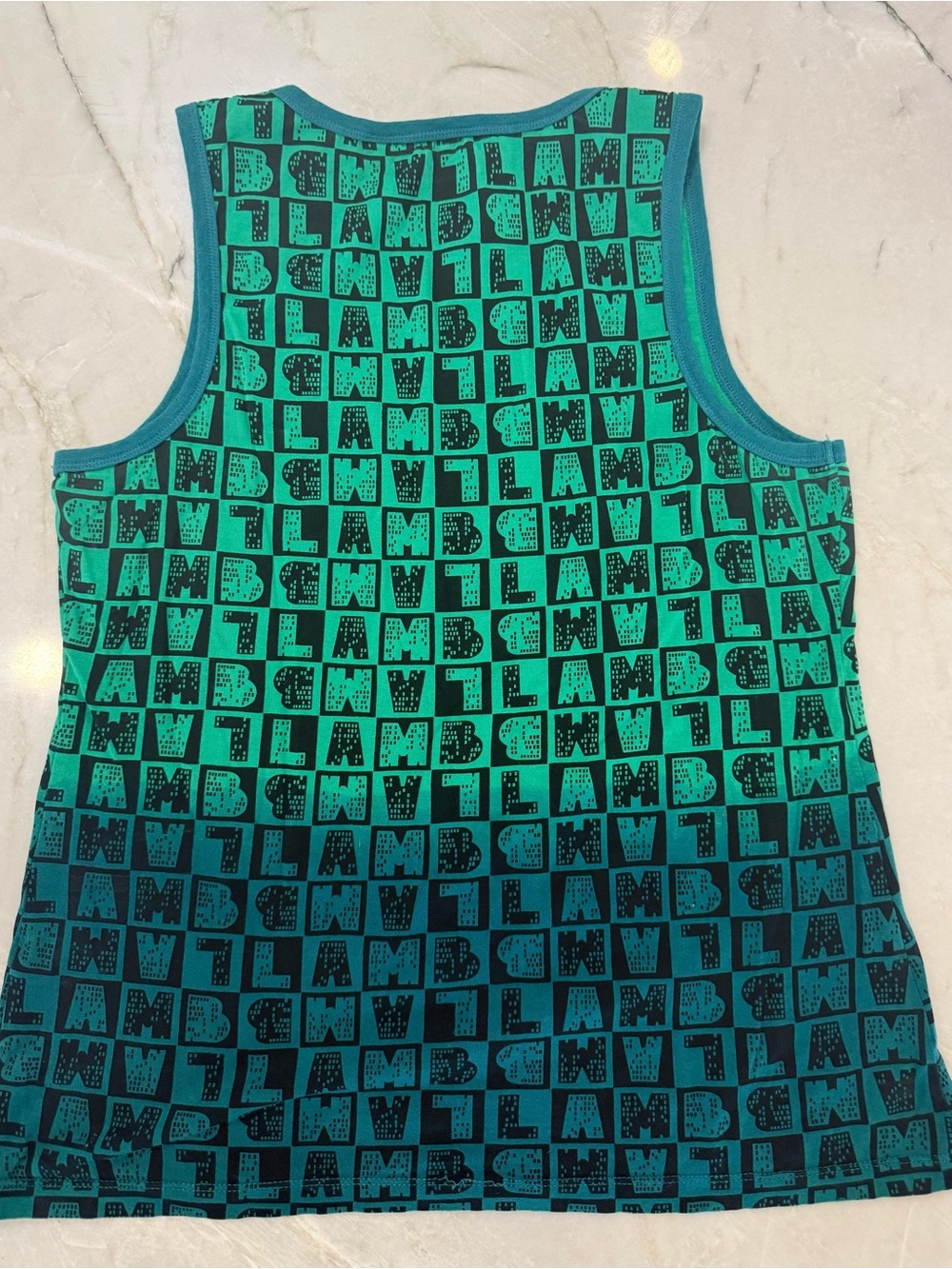 L.A.M.B. Rare‎ 2008 Collection Gwen Stefani Green Tank Top Vintage Y2K Sz Large - Picture 5 of 5